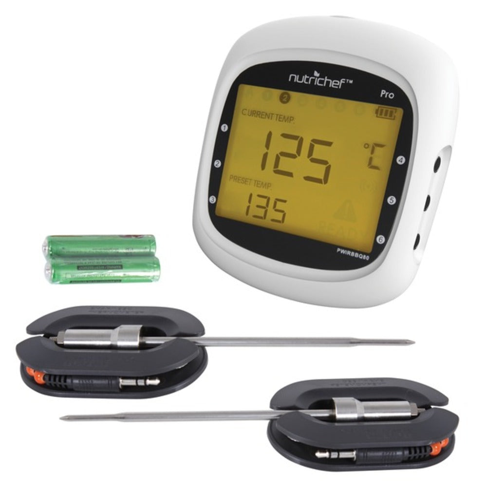 NutriChef PWIRBBQ80 Smart Bluetooth BBQ Grill Thermometer - GadgetSourceUSA