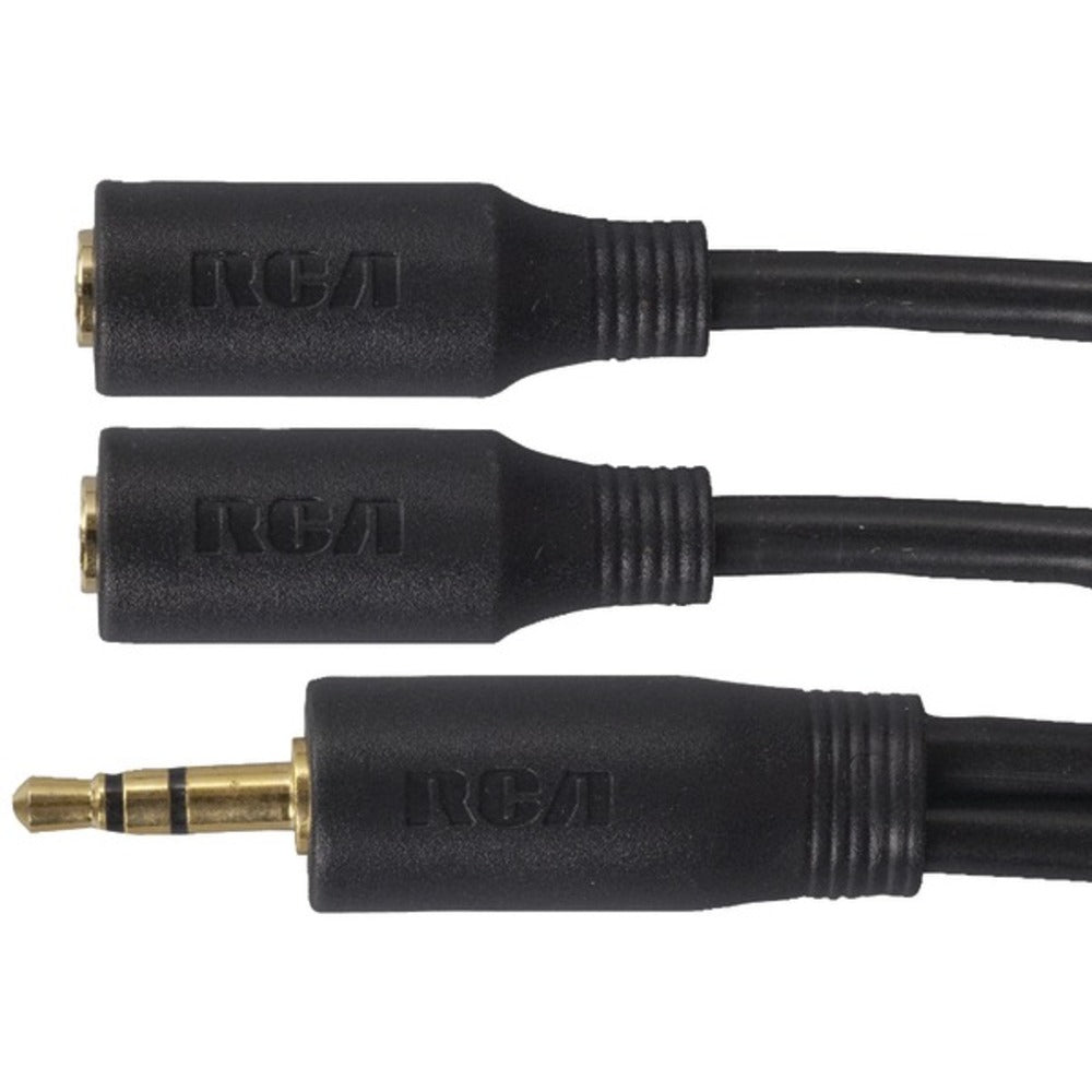 RCA AH202DR 3.5mm Stereo Headphone Y-Adapter - GadgetSourceUSA