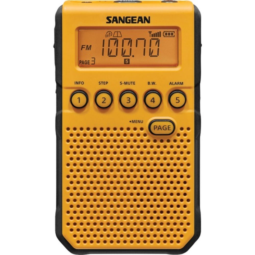 Sangean DT-800YL AM/FM/NOAA Weather Alert Pocket Radio (Yellow) - GadgetSourceUSA