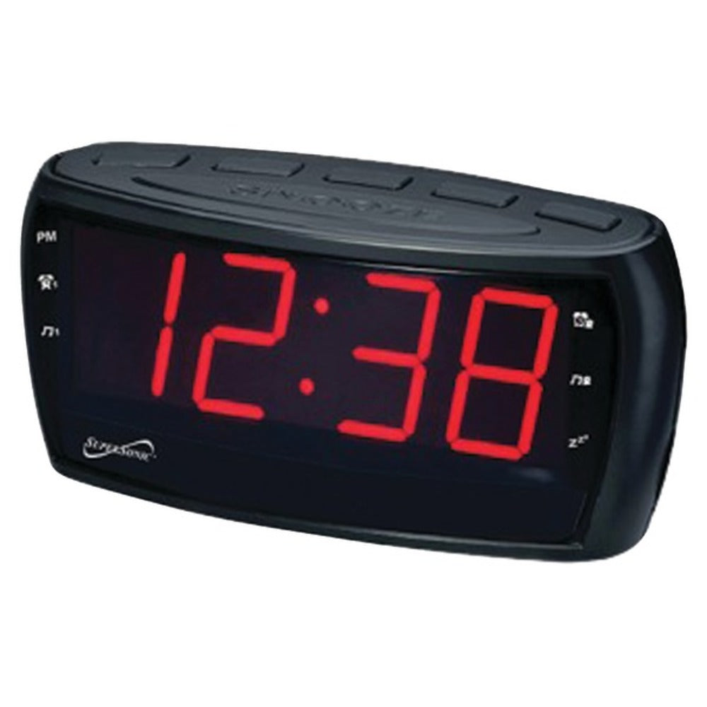 Supersonic SC-379 Digital AM/FM Dual Alarm Clock Radio with Jumbo Digital Display - GadgetSourceUSA