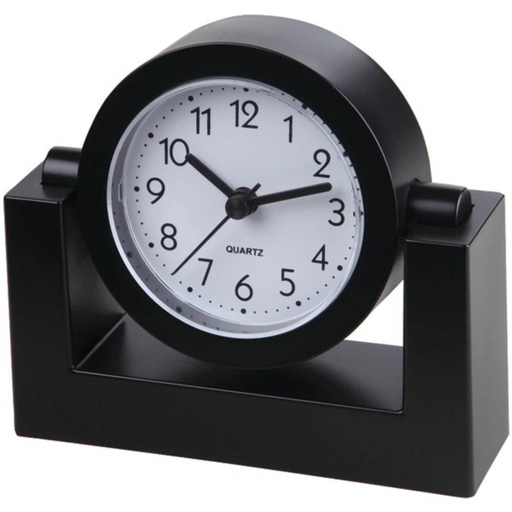 Timekeeper TK6851 4" Swivel Black Desktop Clock - GadgetSourceUSA