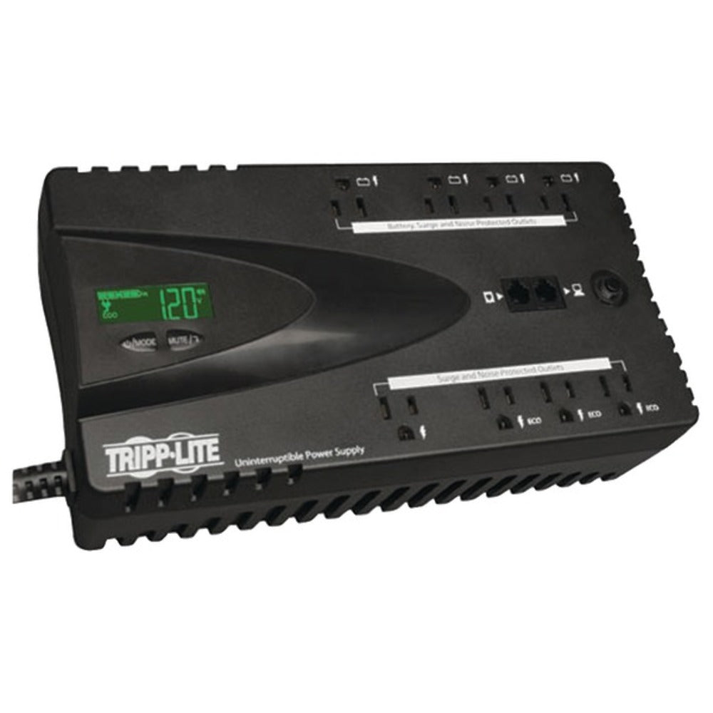 Tripp Lite ECO650LCD ECO Series Energy-Saving Standby UPS System with USB Port, LCD Display and Outlets (650VA; 8 Outlets) - GadgetSourceUSA