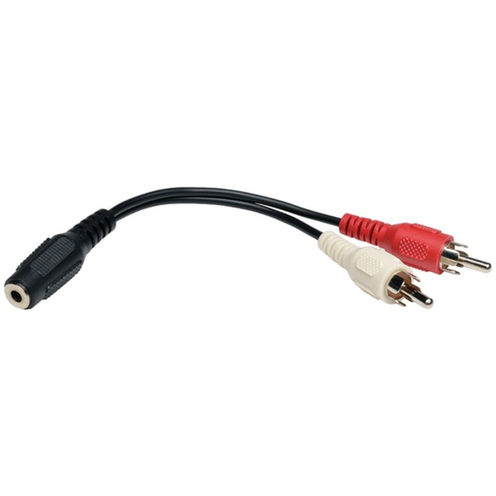 Tripp Lite P316-06N Female 3.5mm Stereo to 2 Male RCAs Y-Splitter Cable, 6" - GadgetSourceUSA