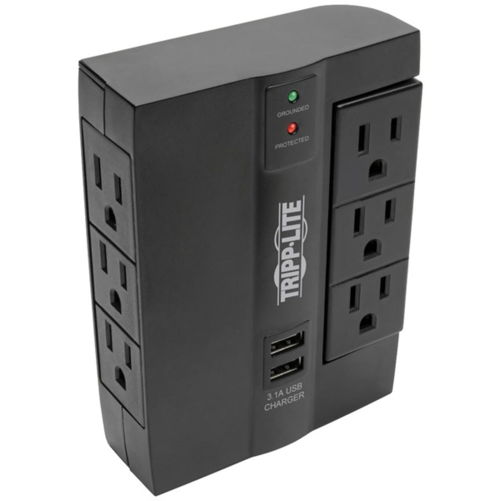 Tripp Lite SWIVEL6USB Protect It! 6-Outlet Surge Protector with 3 Rotatable Outlets and 2 USB Ports - GadgetSourceUSA