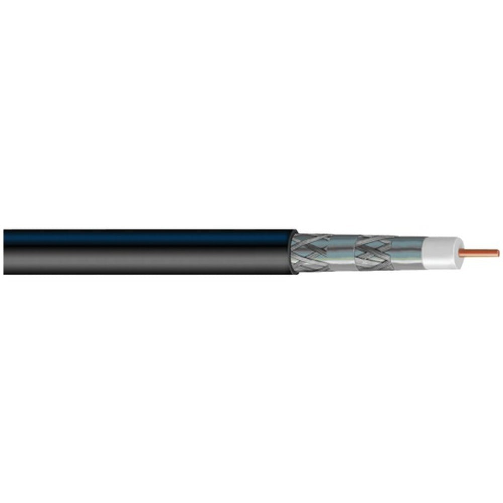 Vextra V621QB Quad-Shield RG6 Solid Copper Coaxial Cable, 1,000ft (Black) - GadgetSourceUSA