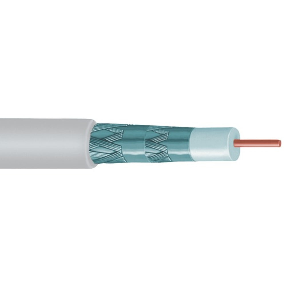 Vextra V621QWB Quad Shield RG6 Solid Copper Coaxial Cable, 1,000ft (White) - GadgetSourceUSA