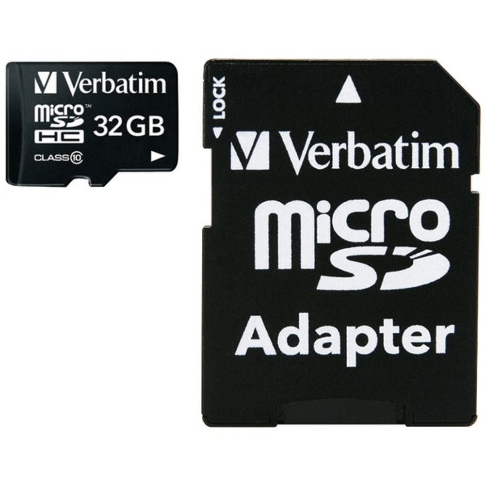 Verbatim 44083 microSDHC Card with Adapter (32GB; Class 10) - GadgetSourceUSA