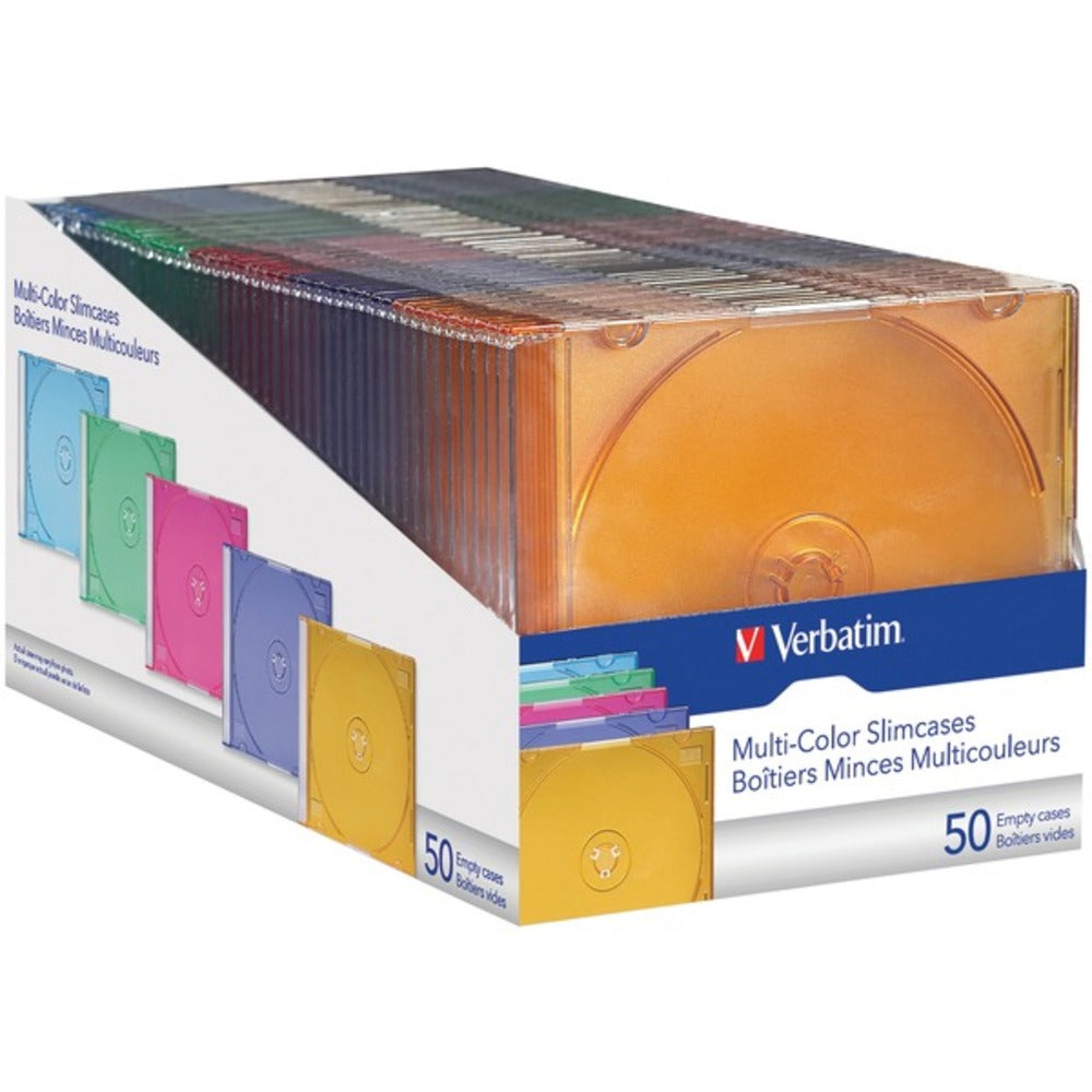 Verbatim 94178 Color CD/DVD Slim Cases, 50 pk - GadgetSourceUSA