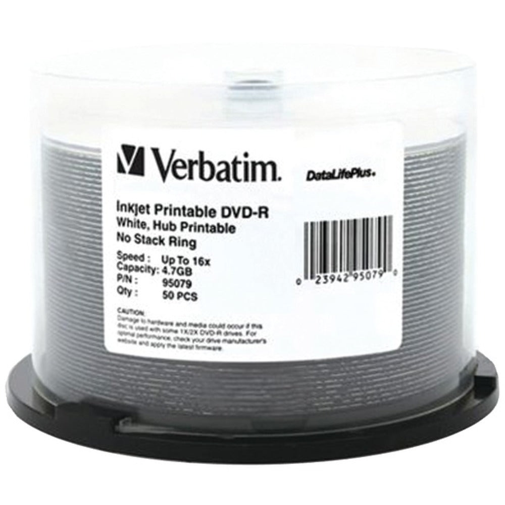 Verbatim 95079 4.7GB DataLifePlus DVD-Rs, 50-ct Spindle - GadgetSourceUSA