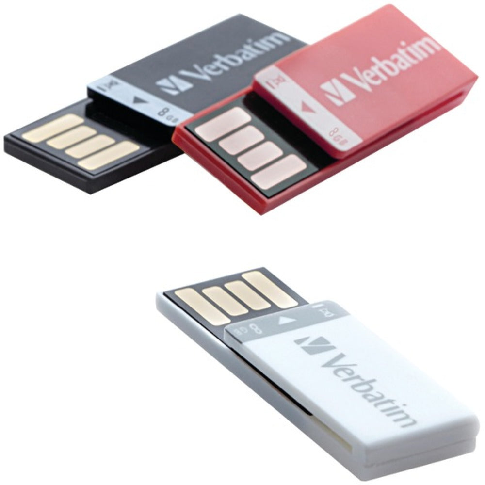 Verbatim 98674 8GB Clip-it USB Drives, 3 pk - GadgetSourceUSA