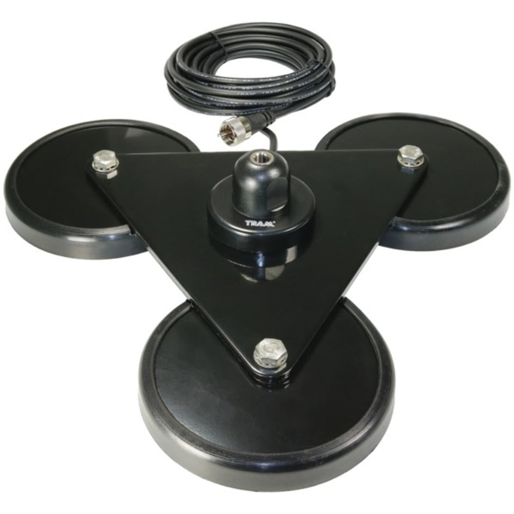 Tram 269 5-Inch Tri-Magnet CB Antenna Mount with Rubber Boots and 18-Foot RG58A/U Coaxial Cable - GadgetSourceUSA