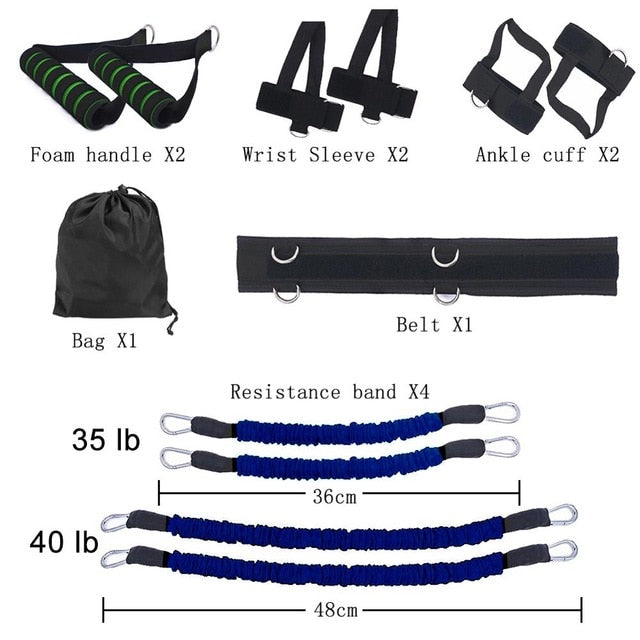 Resistance Bands | Exercise Bands | Sports Fitness Set for Leg and Arm Exercises | Boxing Muay Thai Home Gym | Strength Training Equipment - GadgetSourceUSA