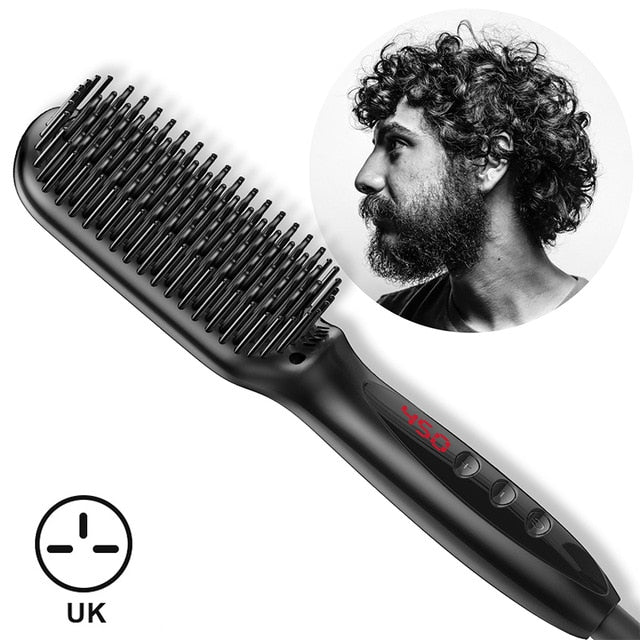 Multifunctional Hair Comb Brush Beard Straightener Hair Straighten Electric Beard Straightening Comb Quick Hair Styler For Men - GadgetSourceUSA